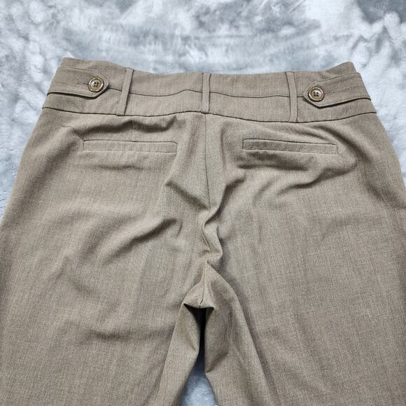 Maurices Pants Womens 5/6 Tan Mid Rise Slim Flare Trouser Leg Stretch Office - Picture 3 of 11